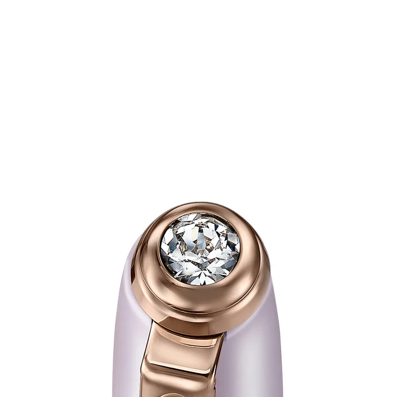 Bolígrafo Sheaffer mini, rosa pastel, emblema de corazon en oro rosado y cristal swarovski.