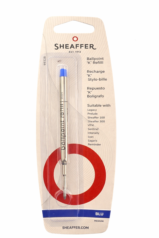 Sheaffer Ballpoint Refill "K" Style - Blue Medium - Blister Card