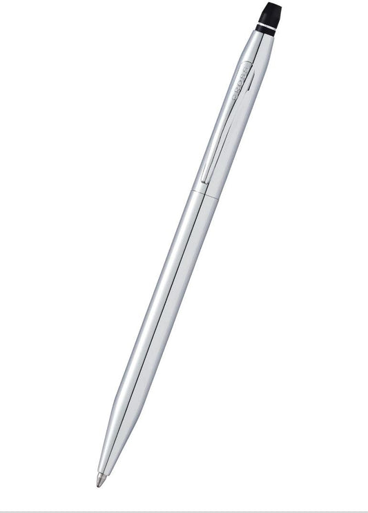 Bolígrafo Cross color plateado y negro.