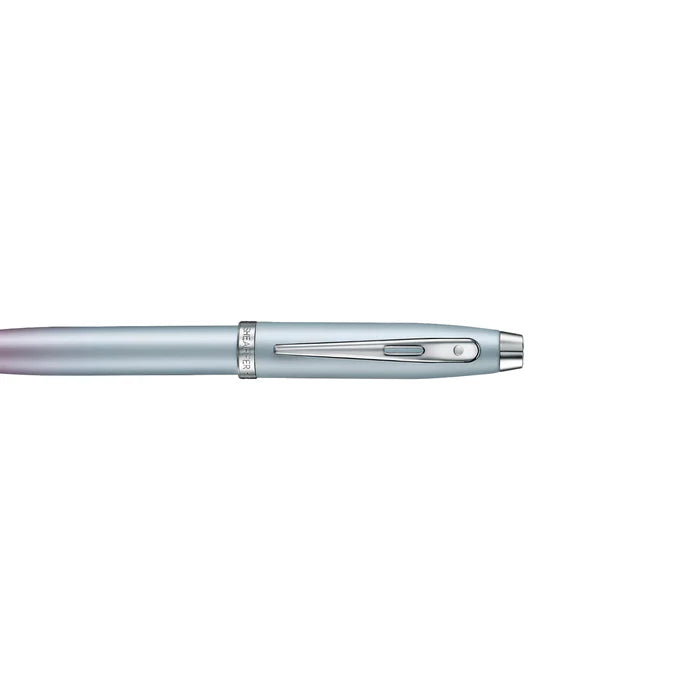 Bolígrafo Sheaffer azul perlado, degradado rosado y detalles plata.