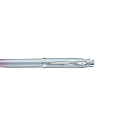 Bolígrafo Sheaffer azul perlado, degradado rosado y detalles plata.