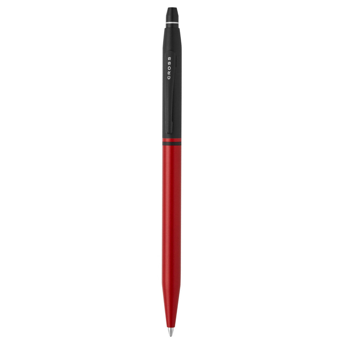 Cross Click Bolígrafo Rojo Laca Detalles Negro Mate
