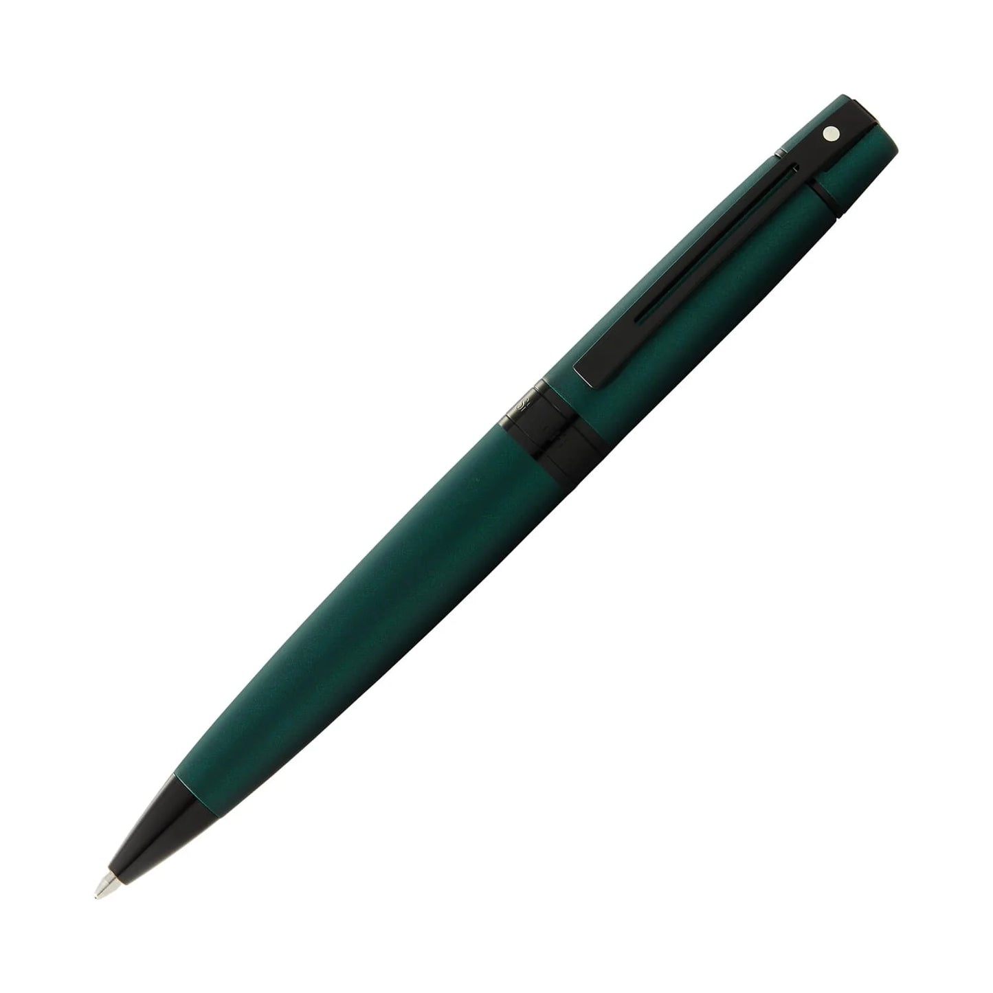 Bolígrafo Sheaffer verde matte y detalles en negro.
